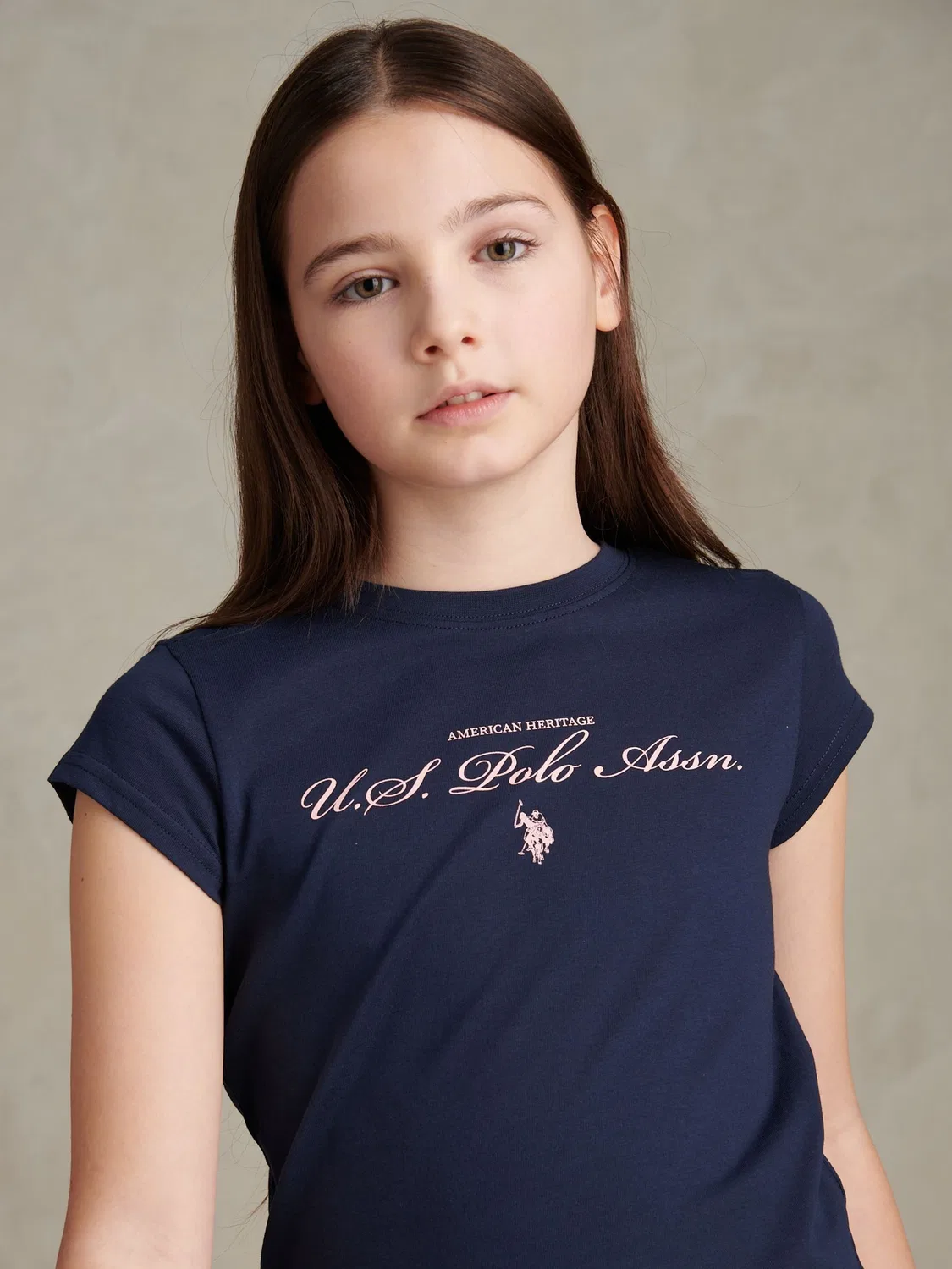 Футболка с кап-рукавом, логотип U.S. Polo Assn, темно-синий — фото 4