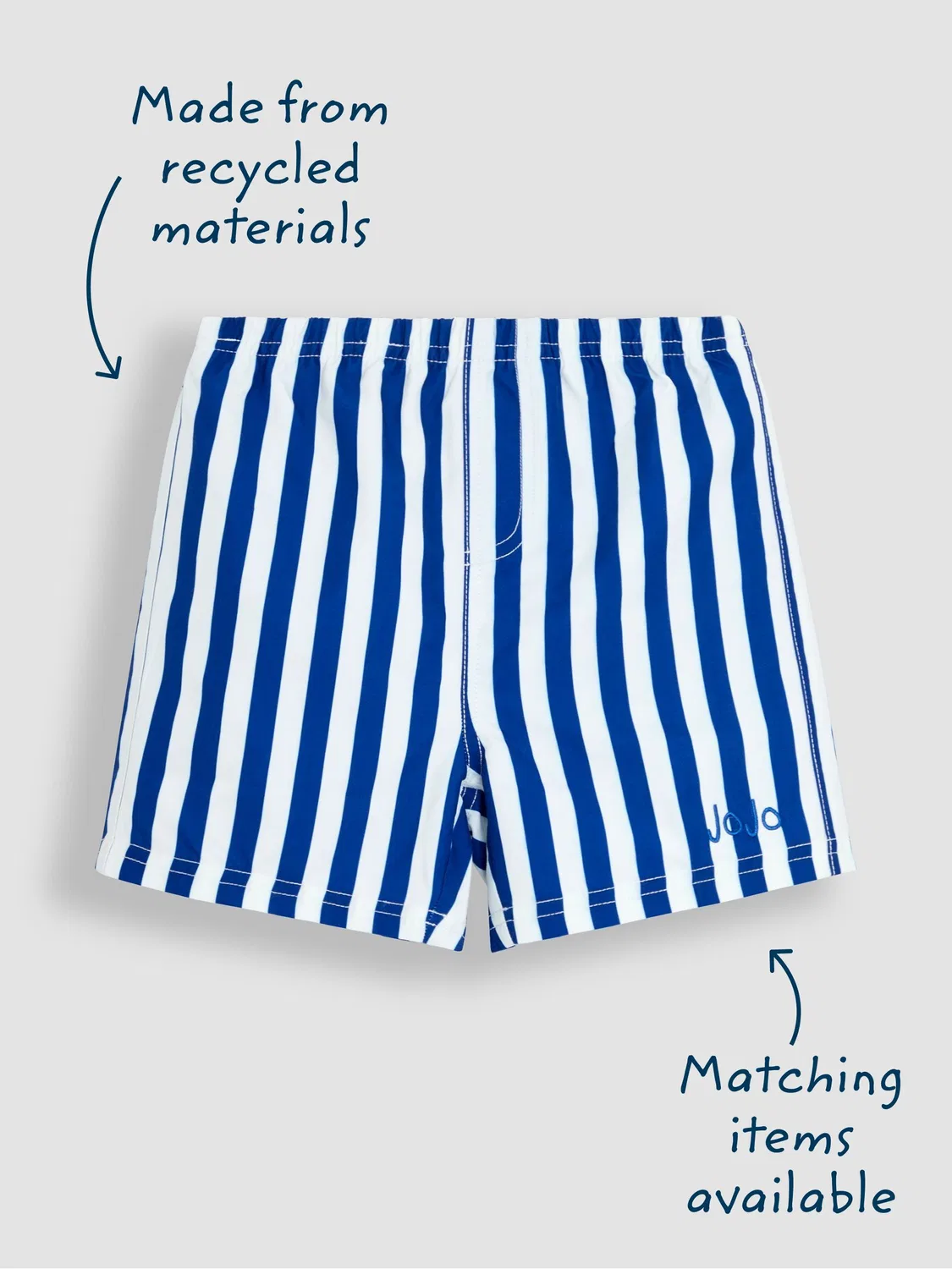 Плавки с полосками, модель Blue Stripe Swim Shorts Jojo Maman Bébé, полоска — фото 3