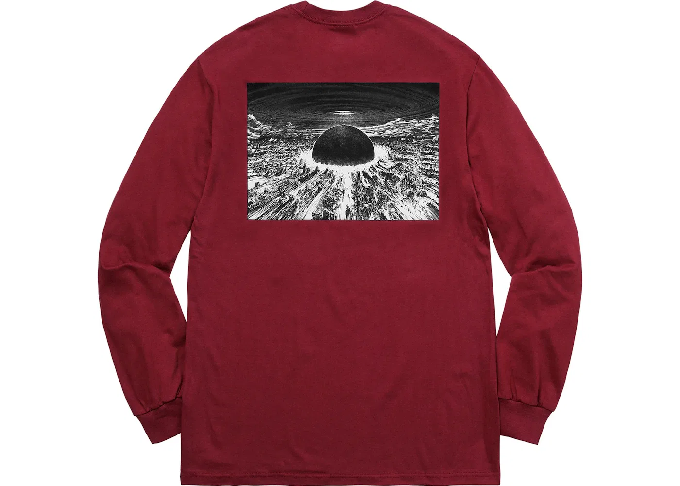 Мужская футболка с длинным рукавом Supreme AKIRA Neo-Tokyo L/S Tee, Cardinal — фото 2