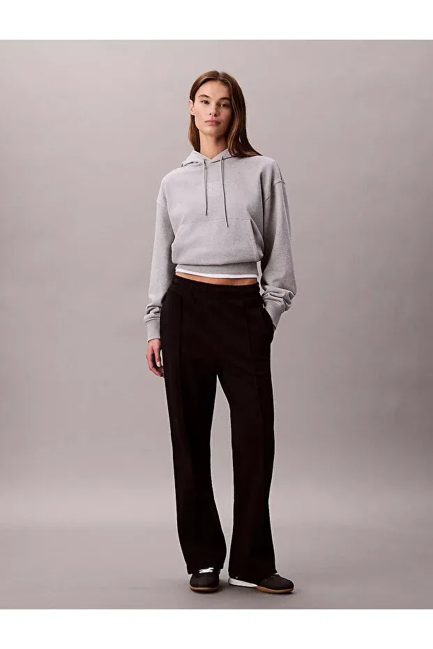 Женские хлопковые брюки прямого кроя Calvin Klein, Black