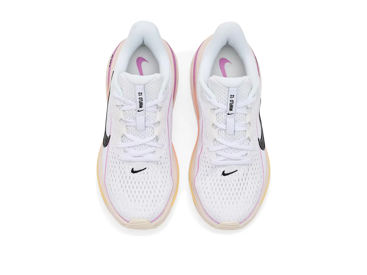 Кроссовки Winflo 12 (для маленьких и больших детей) Nike Kids, White/Black/Light Magenta/Chalk/Tangerine Tint/Orange Pulse — фото 3