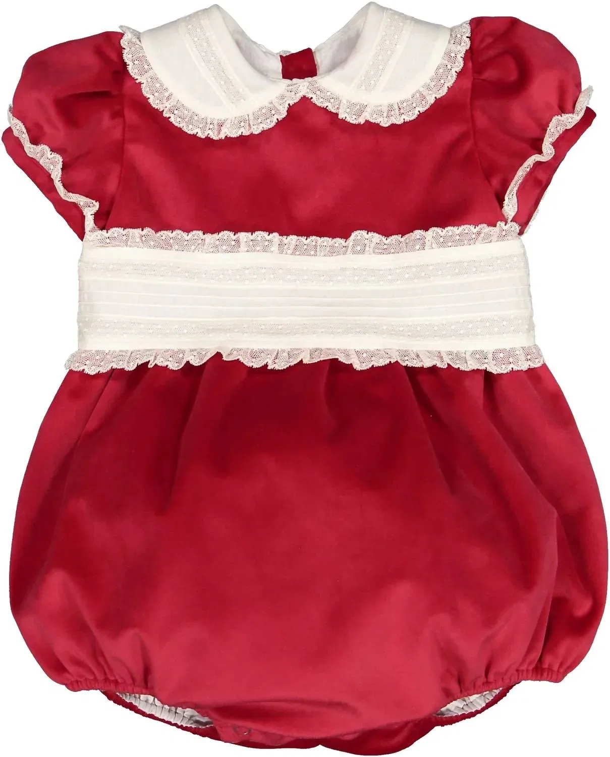 Детский боди-комбинезон с кружевной отделкой Santa Velvet Bubble sal & pimenta, красный
