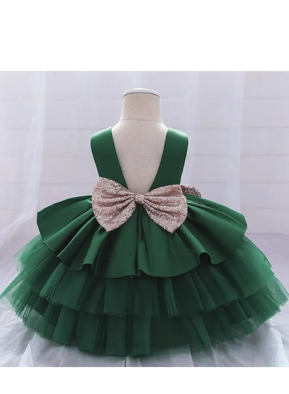 Платье с цветочным принтом для девочки Best Gift Fashion, зеленый — фото 3