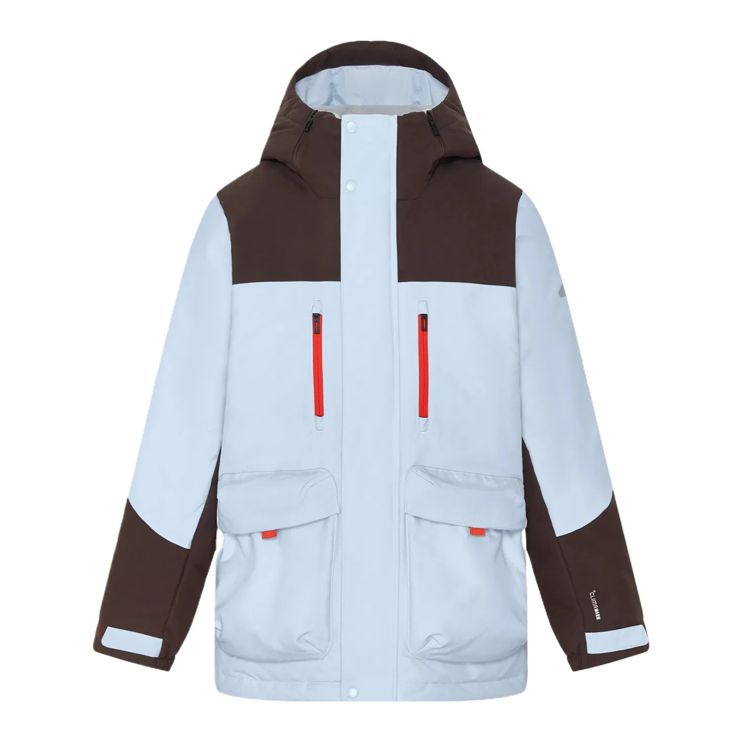 Детское пальто-парка с капюшоном Adidas, Dark Brown/Crystal Blue