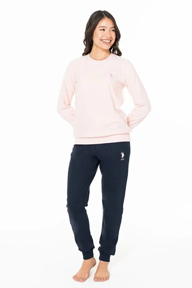 Женская пижама из флиса с длинным рукавом U.S. Polo Assn., Pink