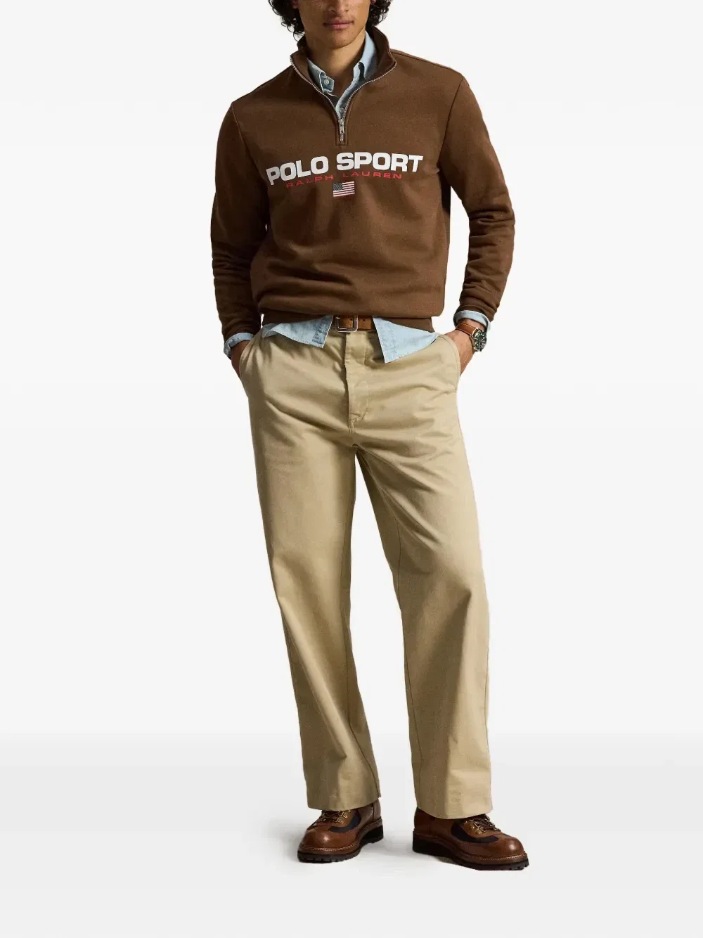 Толстовка Polo Sport на молнии Polo Ralph Lauren, коричневый — фото 2