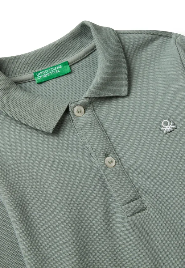 Детская рубашка поло United Colors Of Benetton, зеленый — фото 3