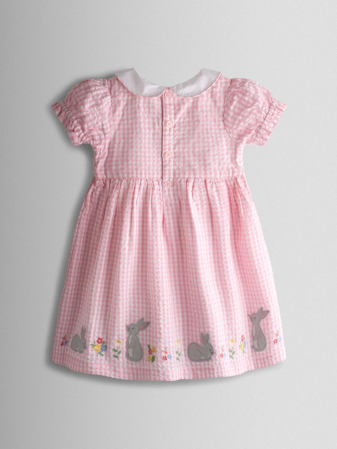 Платье с вышивкой кролик, JoJo Maman Bébé, Light Pink Bunny — фото 3
