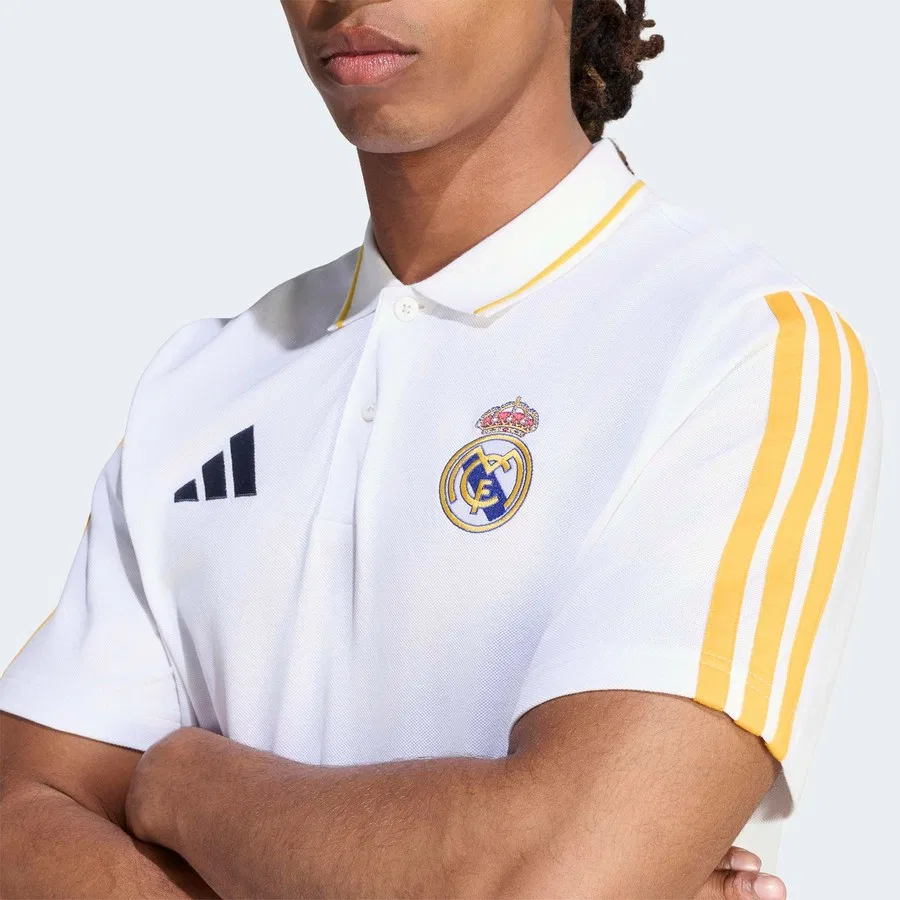Мужское поло с коротким рукавом Real Madrid DNA adidas, Белый — фото 4