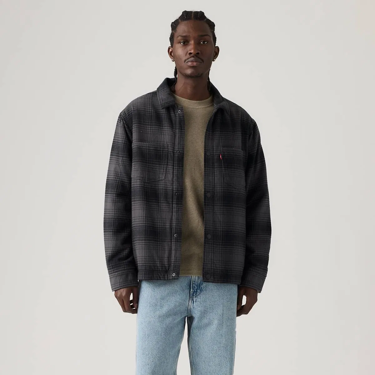Рубашка Crowley Levi's, Colby Shadow Plaid Gray Pinstripe - Grey — фото 3