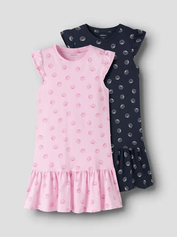 Комплект из 2 платьев-джерси Vida, Name It, Pirouette/Navy