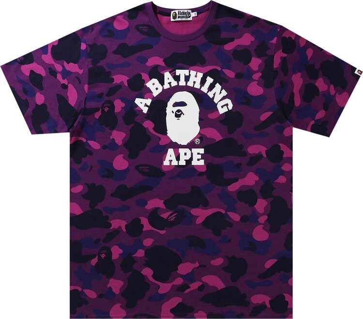 

Футболка BAPE Online Exclusive Color Camo College Tee 'Purple', фиолетовый