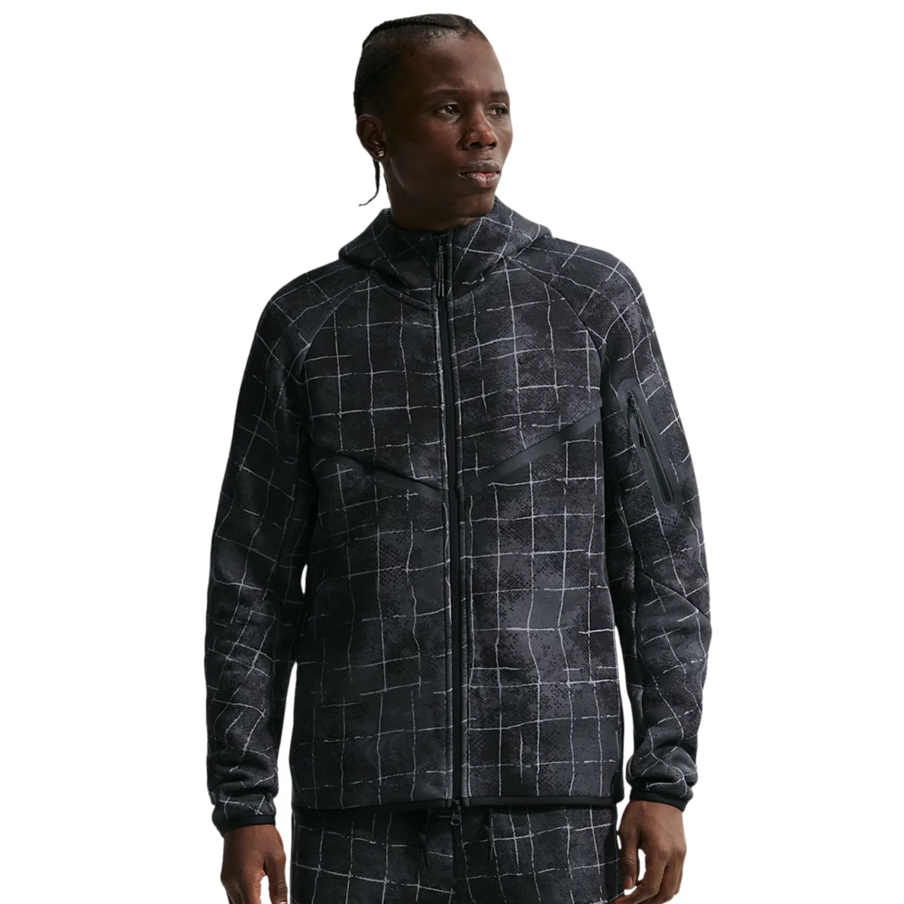 Мужская куртка Tech Fleece Full Zip Windrunner Nike, цвет Black/Iron Grey