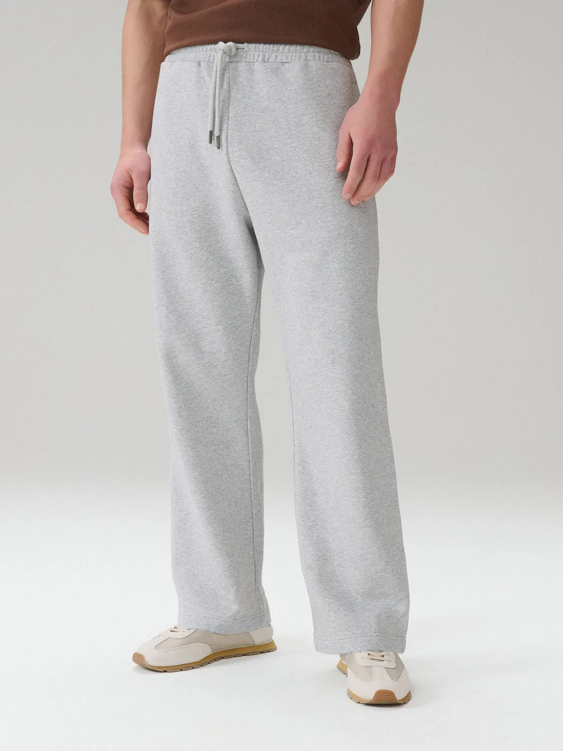 Джоггеры свободного кроя Grey Marl Relaxed Fit Brushback Next, серый меланж — фото 2