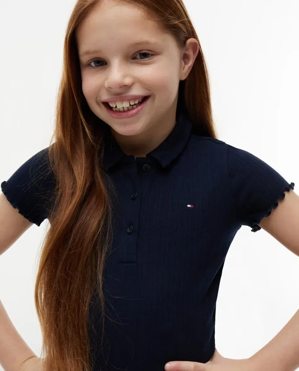 Детские спортивные штаны для девочек с логотипом Tommy Hilfiger, Azul — фото 3