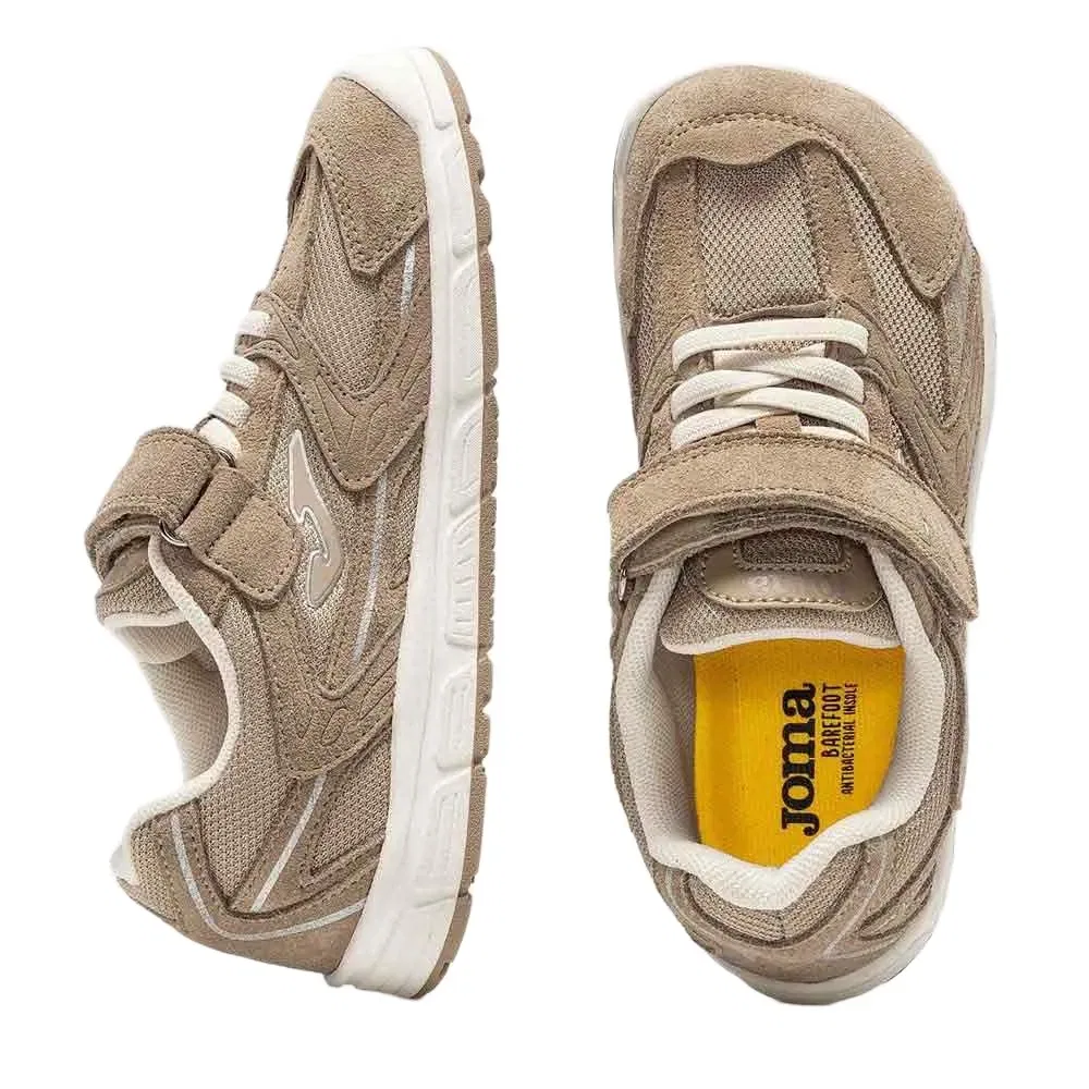 Детские кроссовки для девочек с широким носком Joma RT50 Barefoot V, Beige — фото 4