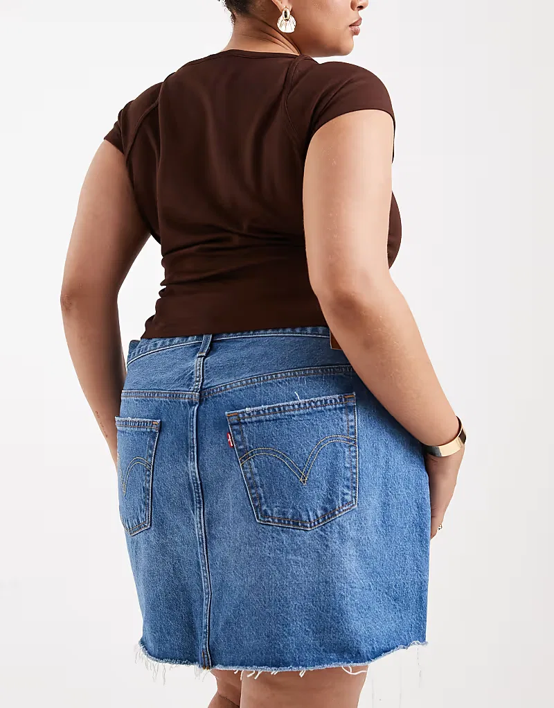 Юбка Levi's Plus Icon, средне-голубая — фото 4