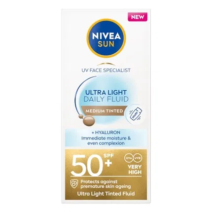 Солнцезащитный флюид ежедневный Ultra Light Daily SPF 50+ Nivea Sun, 40 мл