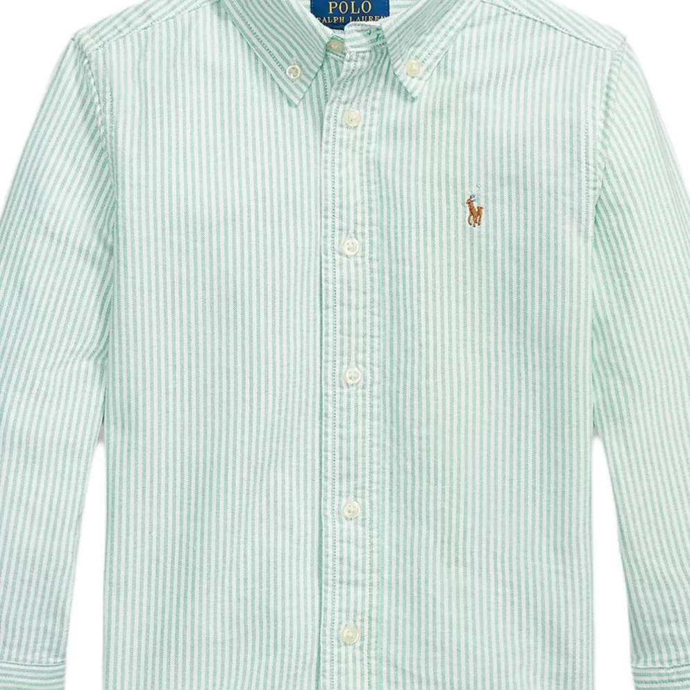 Детская рубашка повседневная с длинным рукавом Polo Ralph Lauren, Jadeite White — фото 4