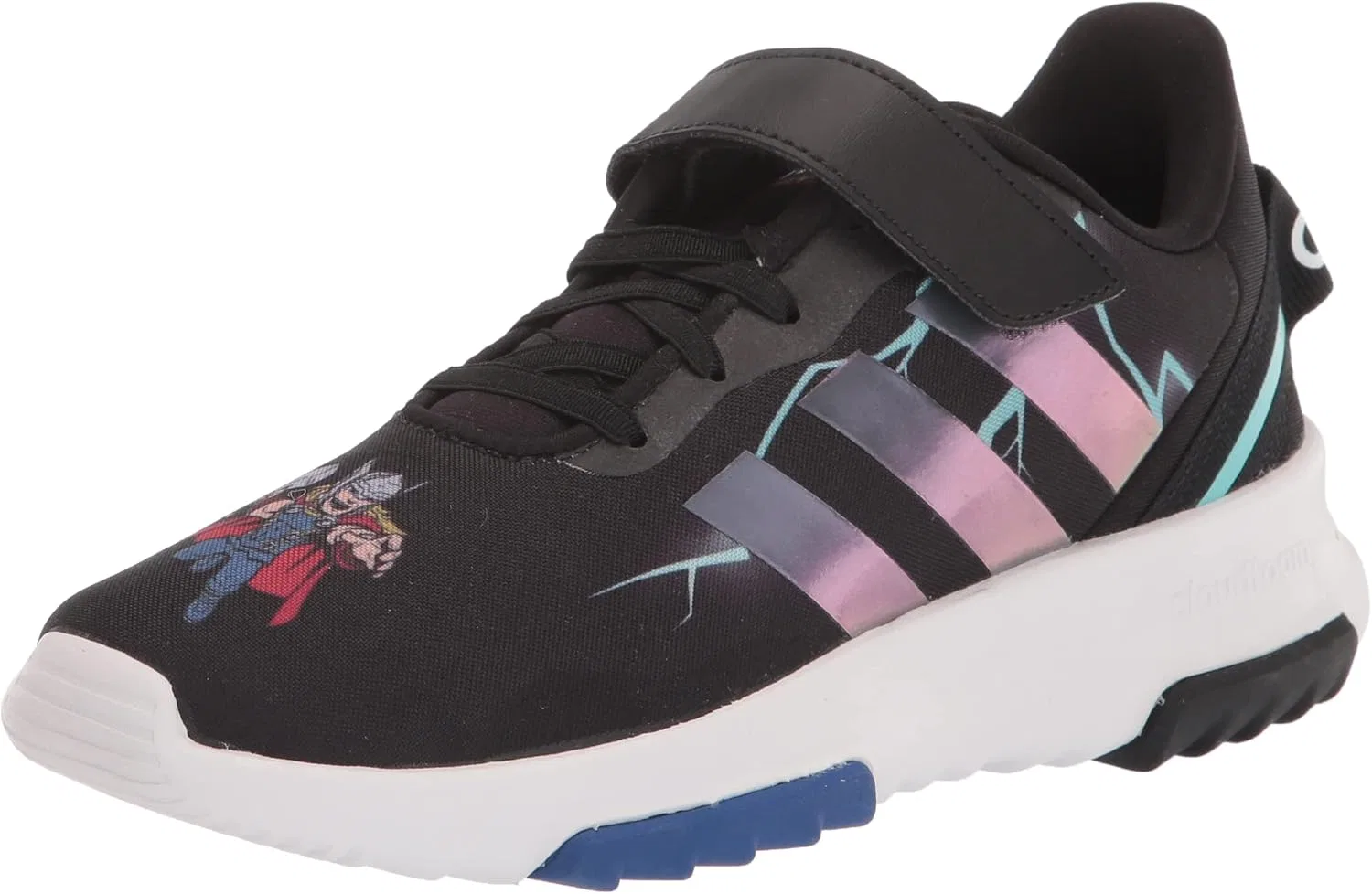 Детские кроссовки для девочек Tensaur Run, Black/Grey/Team Royal Blue