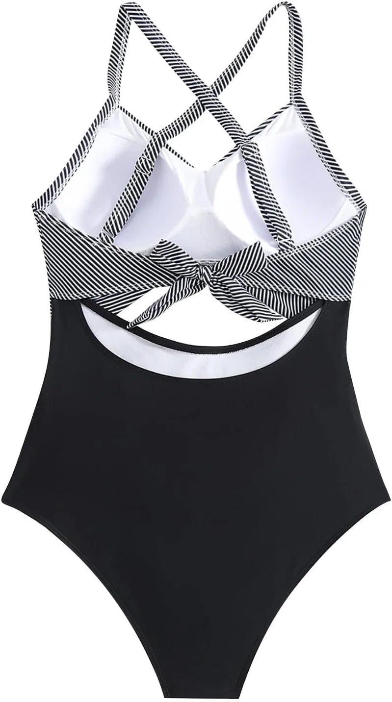 Женский цельный купальник с утяжкой живота с вырезом Monokini, Black — фото 3