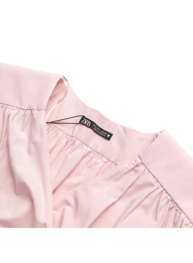 Блузка без рукавов с завязкой на талии Zara, розовый — фото 4
