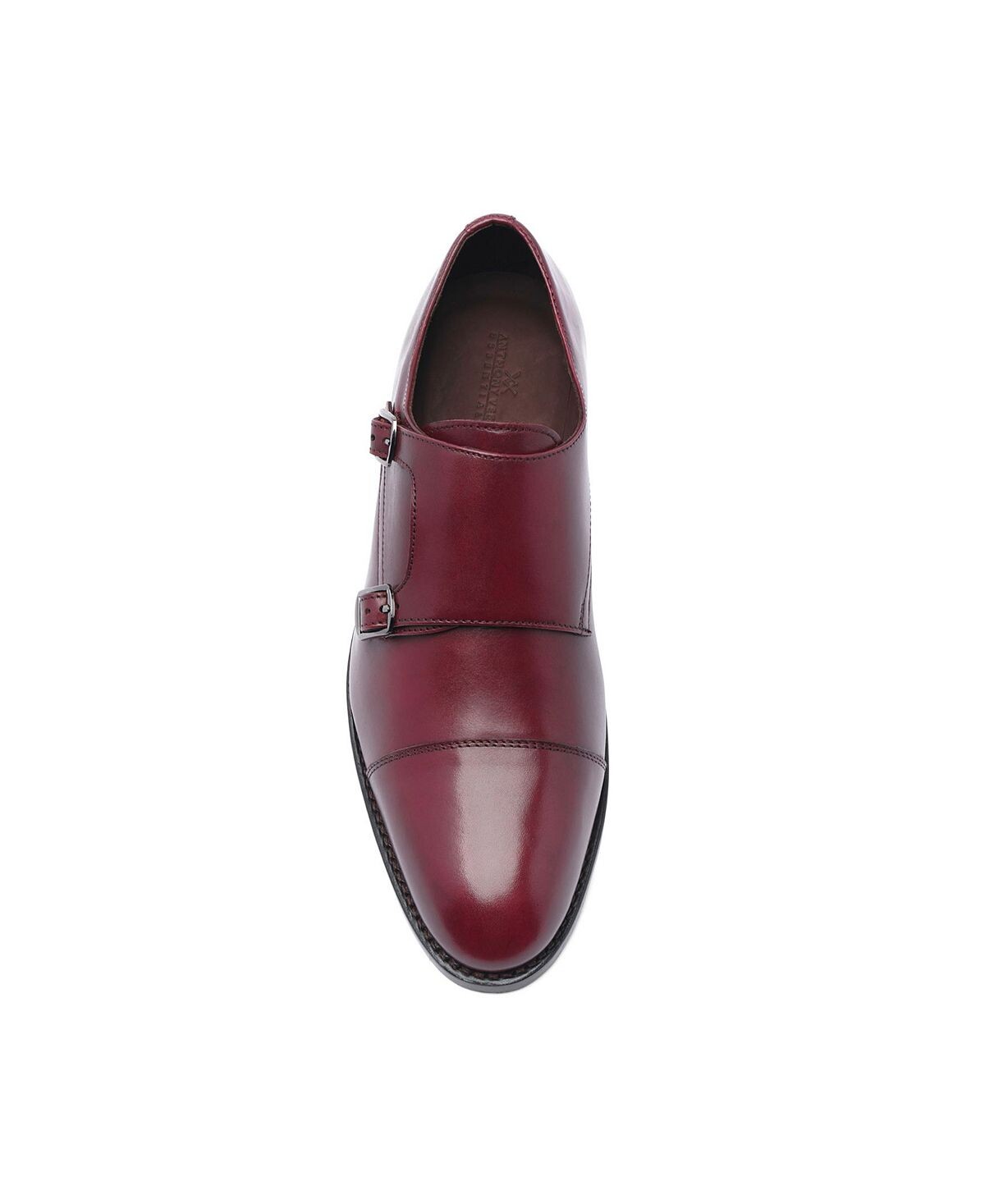 Мужские модельные туфли roosevelt ii с двумя ремешками monk goodyear welt Anthony Veer, красный — фото 4