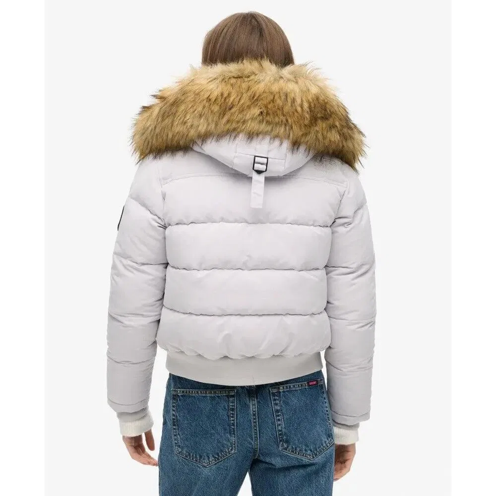 Женская утепленная куртка с капюшоном Everest Superdry, Grau — фото 4