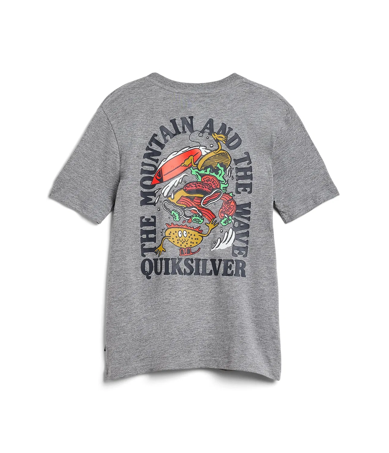 Футболка с коротким рукавом Burger Wipeout (для детей постарше) Quiksilver Kids, Medium Gray Heather — фото 2