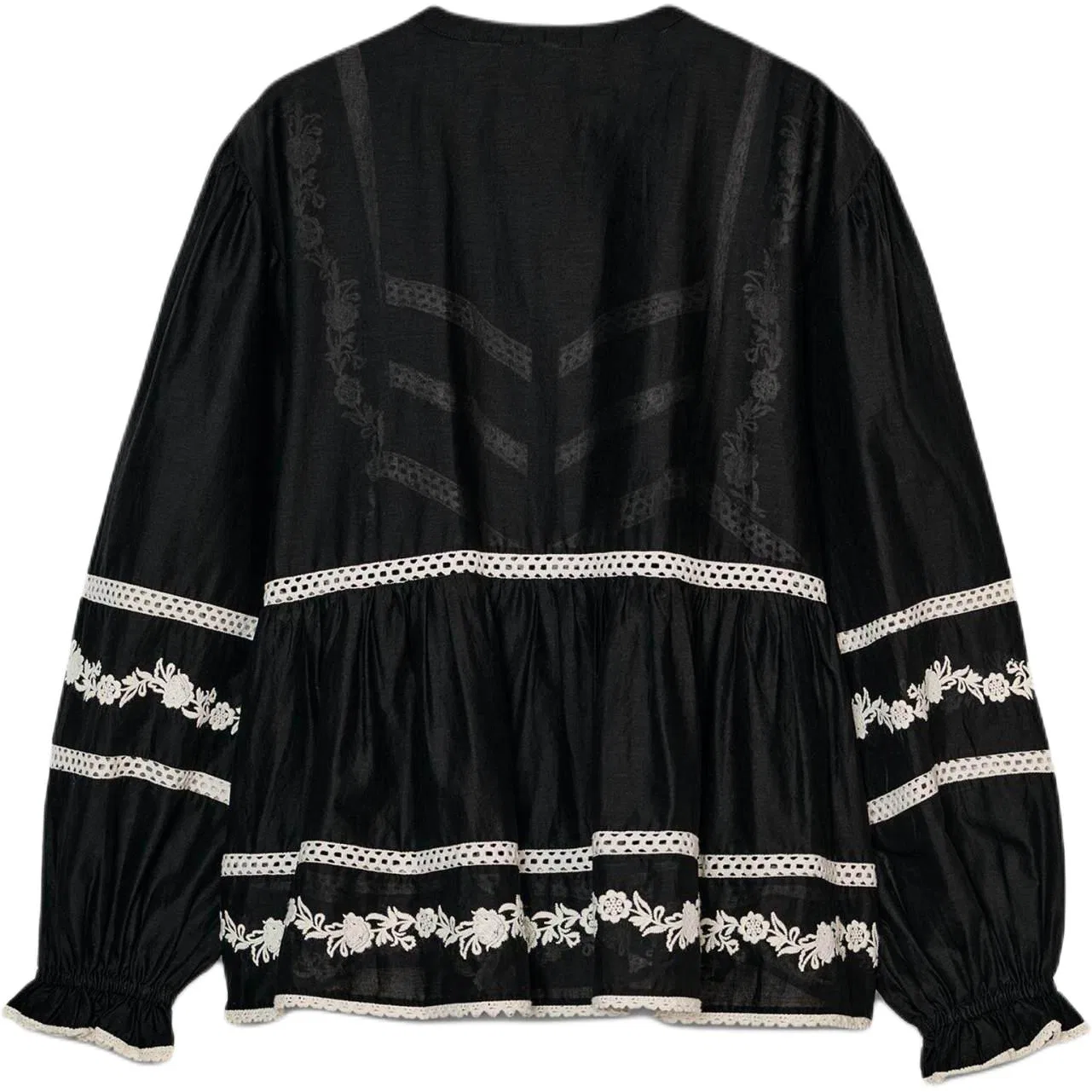 Женская рубашка с круглым вырезом Black/White ZARA — фото 3