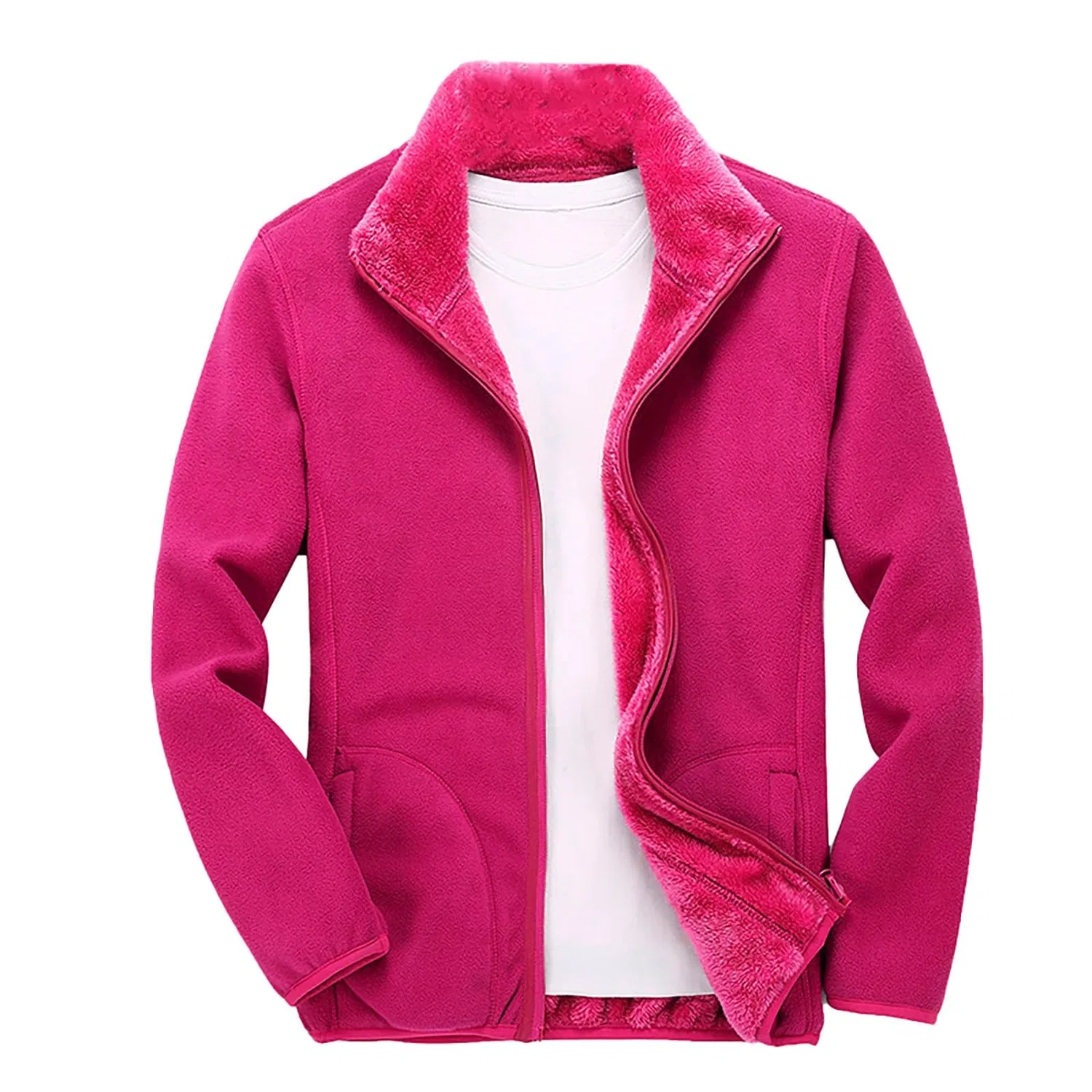 Женский флисовый жакет с воротником-поло Classic Polo, Rosa acceso