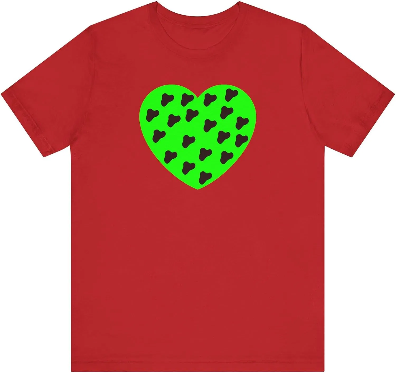 Унисекс футболка с принтом сердца, Lime Heart, Red