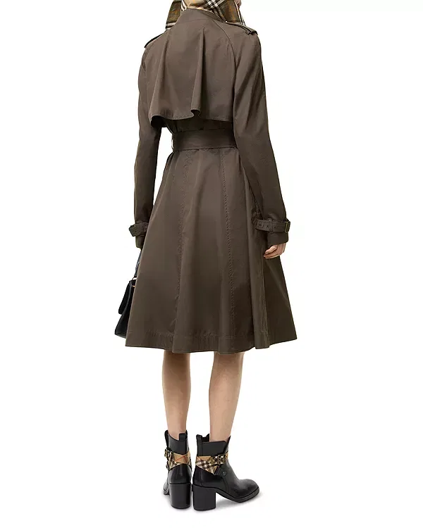 Женское пальто с поясом из габардина Pembury Burberry, Estuary Brown — фото 3