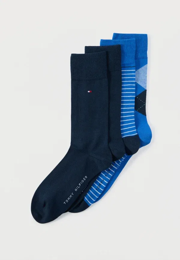 Носки комплект 4 пары Striped Tommy Hilfiger Navy, синий