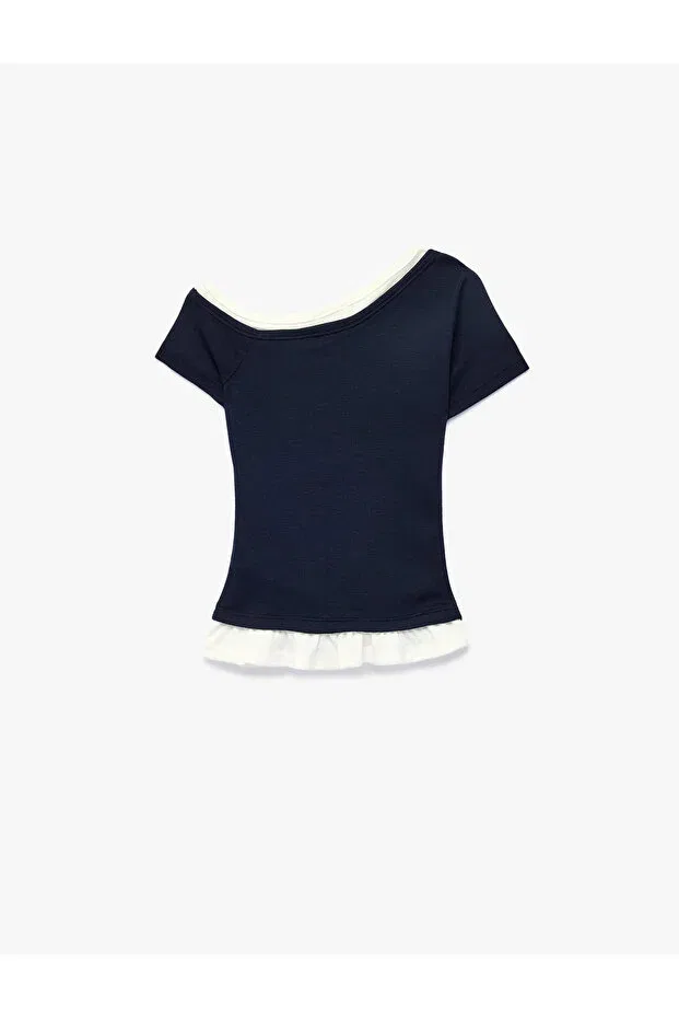 Детская футболка для девочек хлопковая Koton, Navy Blue — фото 2