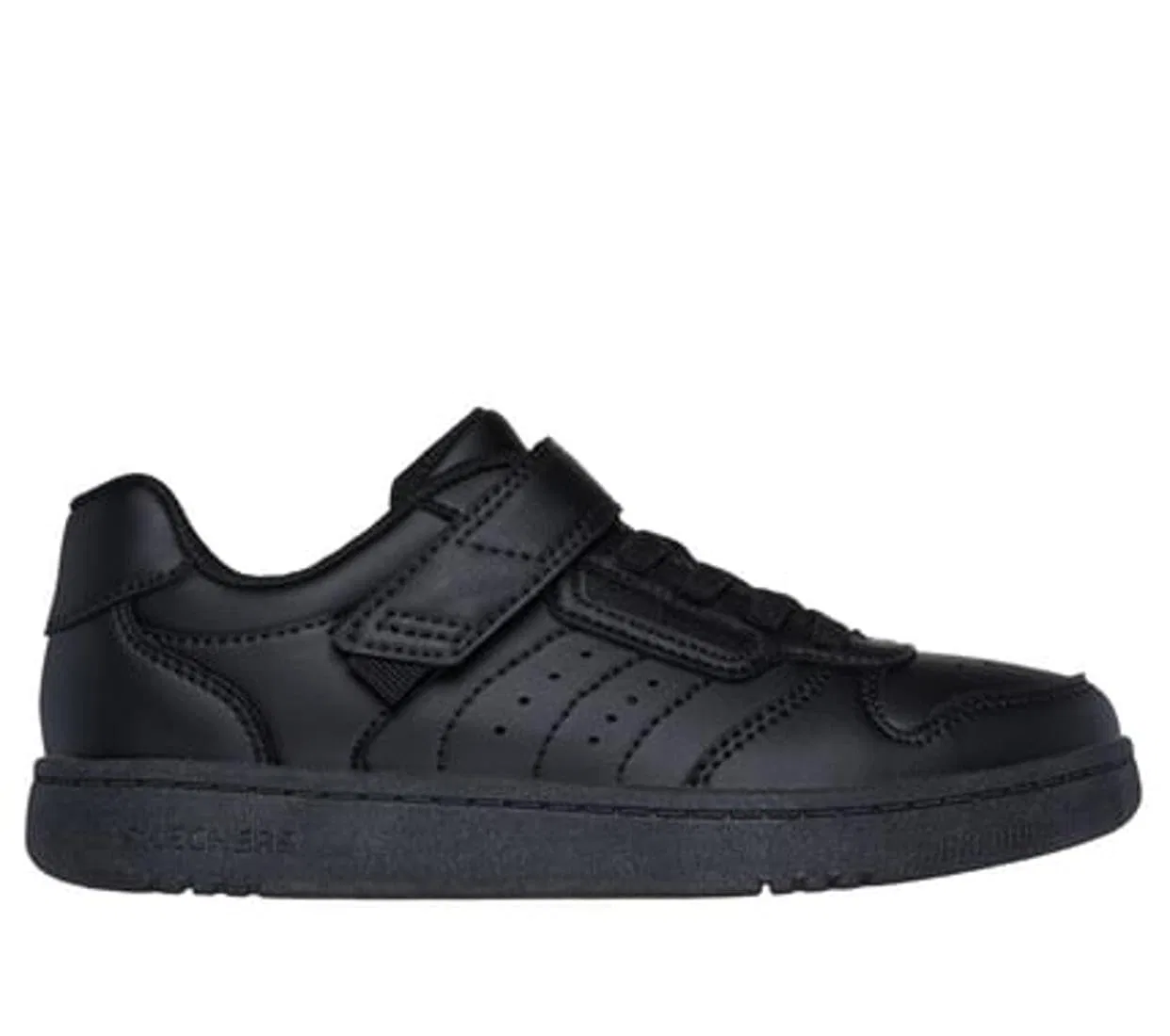 Детские кроссовки для мальчиков с перфорацией Skechers Quick Street Trainers, Black Synthetic Black Trim — фото 4