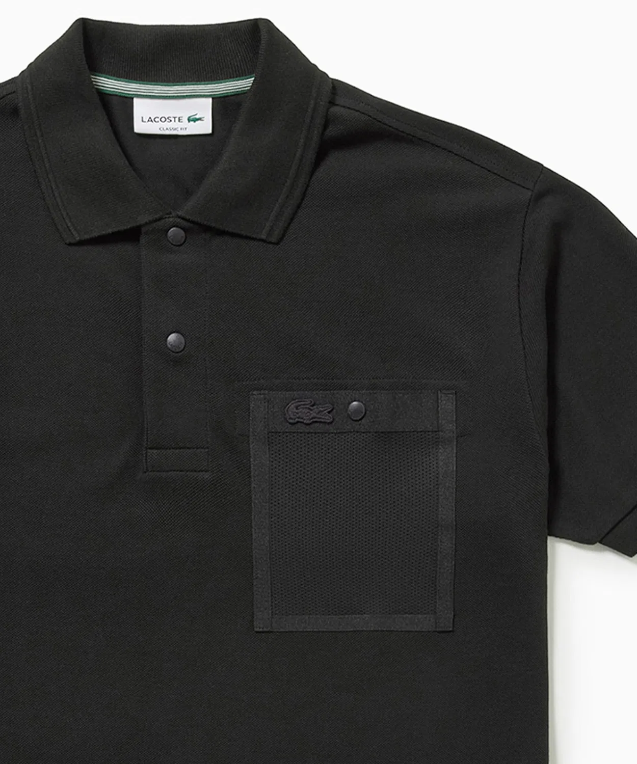 Мужская футболка-поло с меш-карманом LACOSTE, Черный