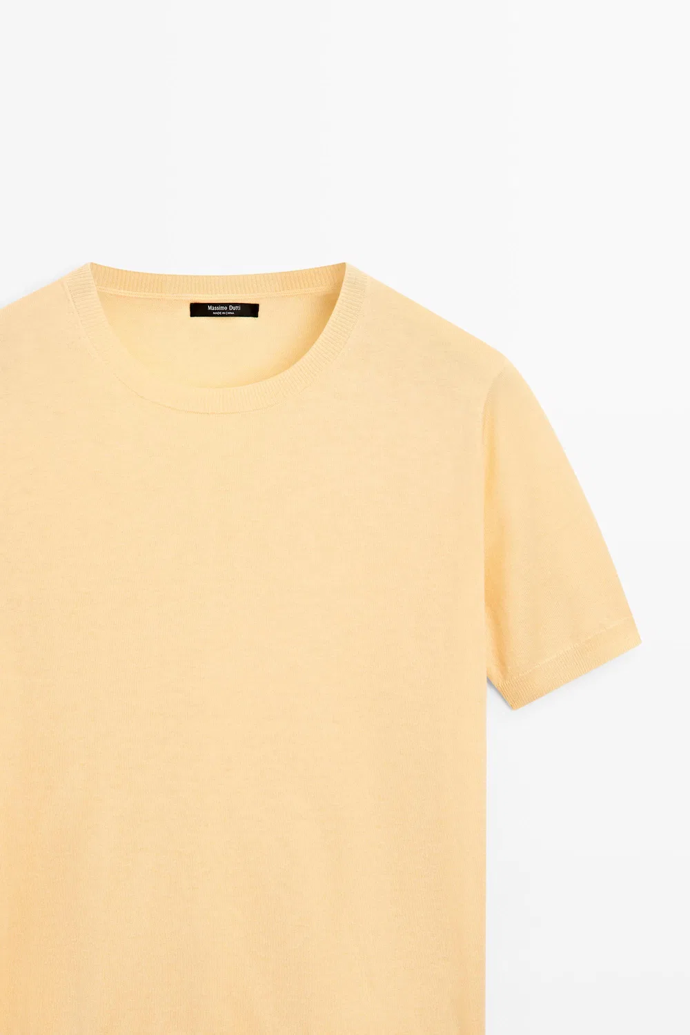 Свитер Massimo Dutti, с короткими рукавами, желтый — фото 4