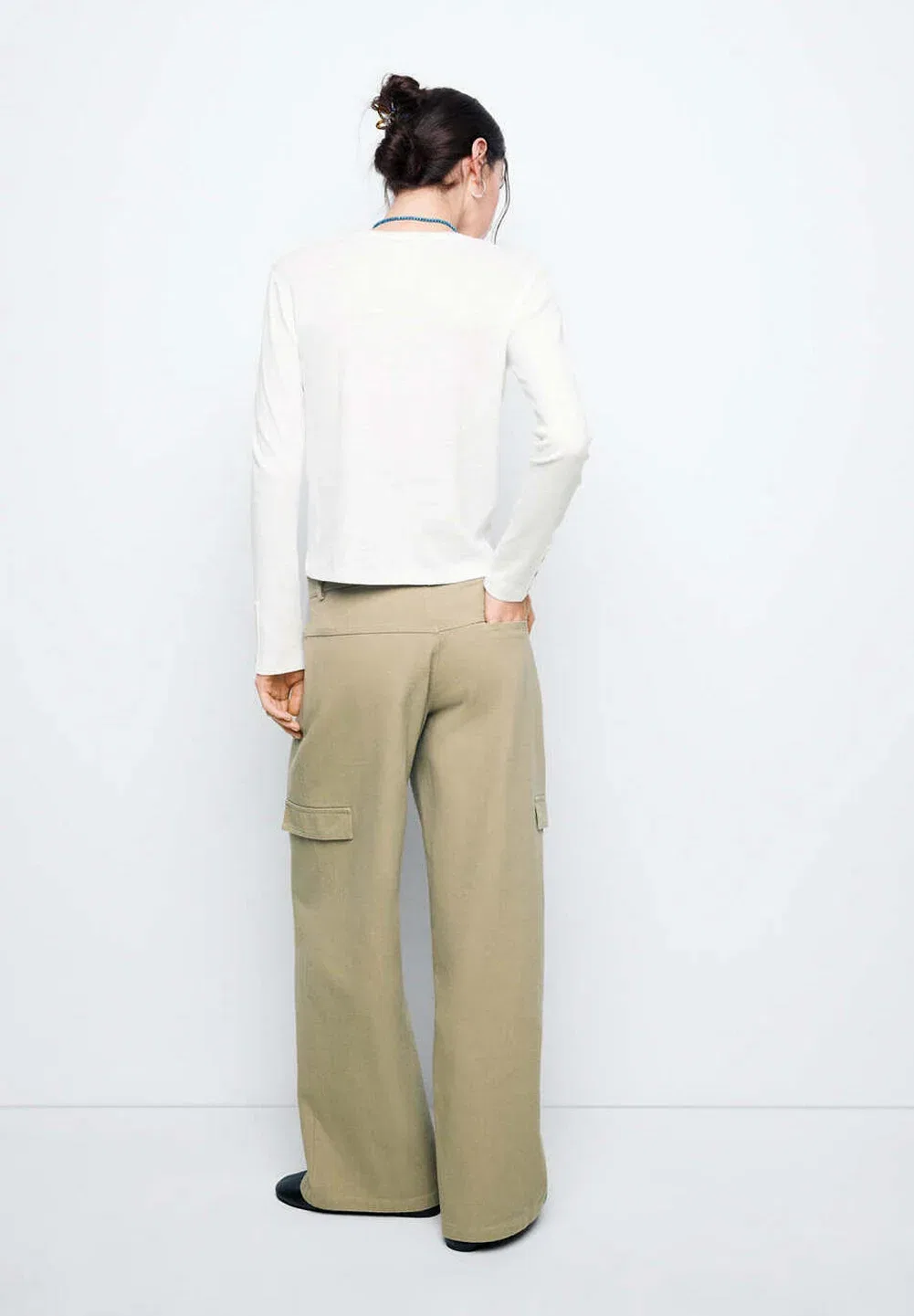 Подростковая футболка с длинными рукавами Mango Kids, Off-White — фото 3