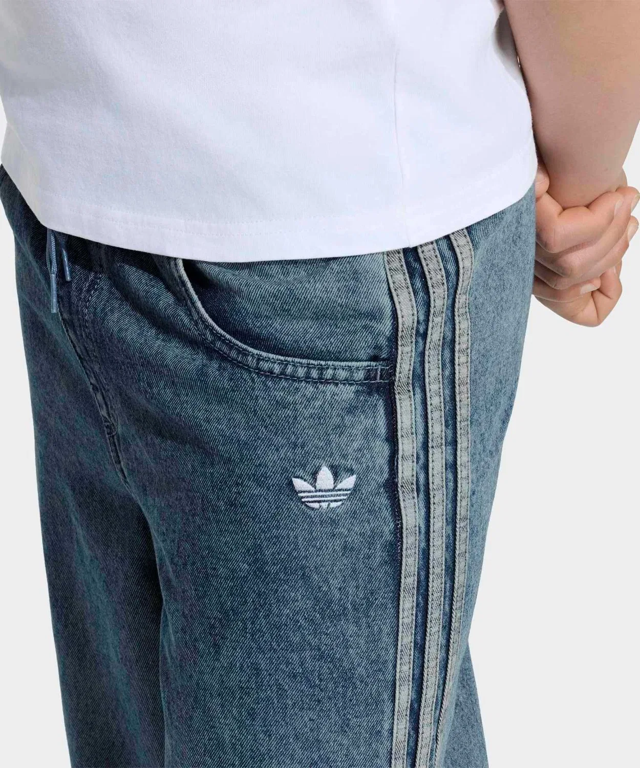 Детские джинсовые брюки свободного кроя Firebird Loose Denim Track Pants Adidas, Blue — фото 3