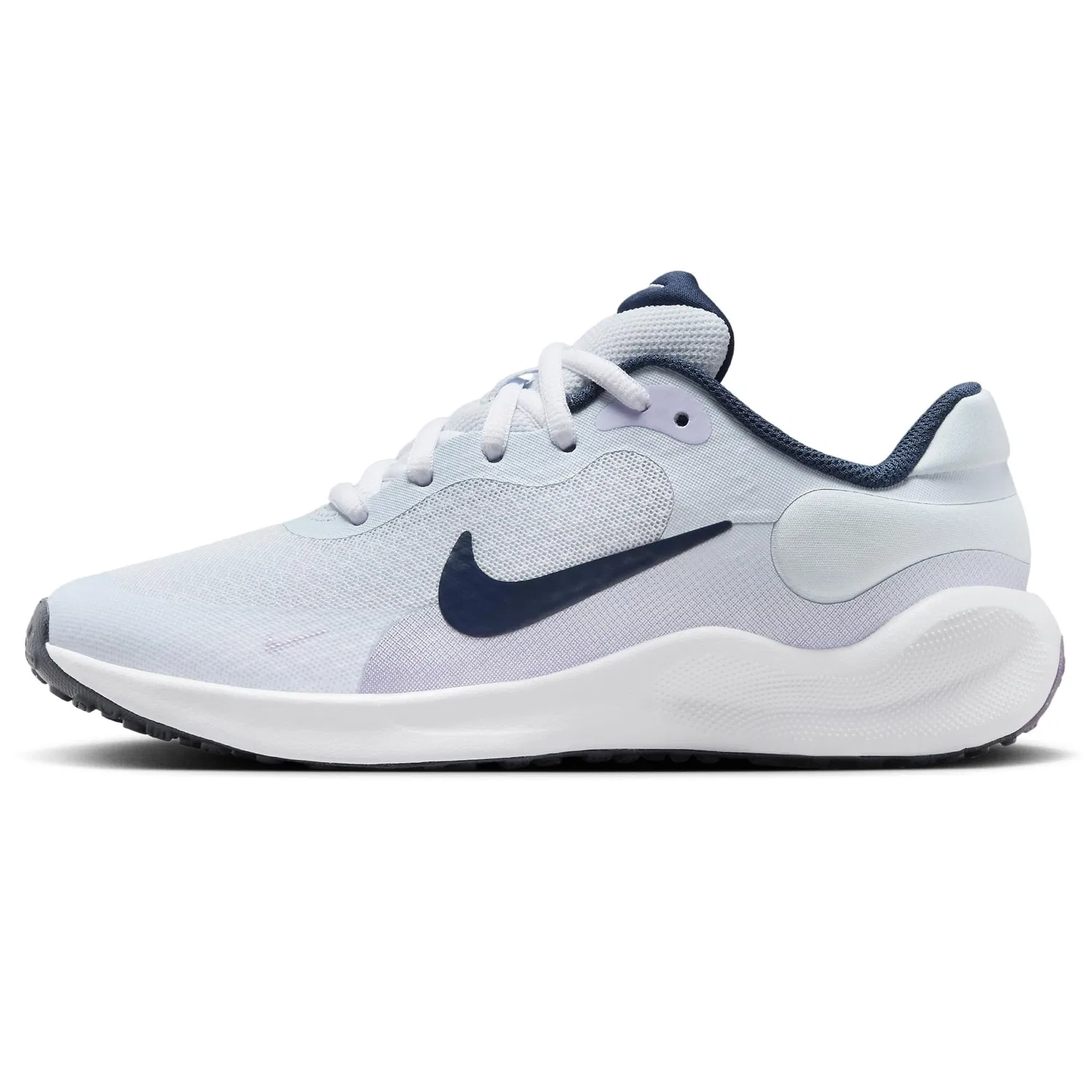 Детские кроссовки для мальчиков с длинным шнурком Revolution 7 NIKE, Light Blue Purple Dark Blue