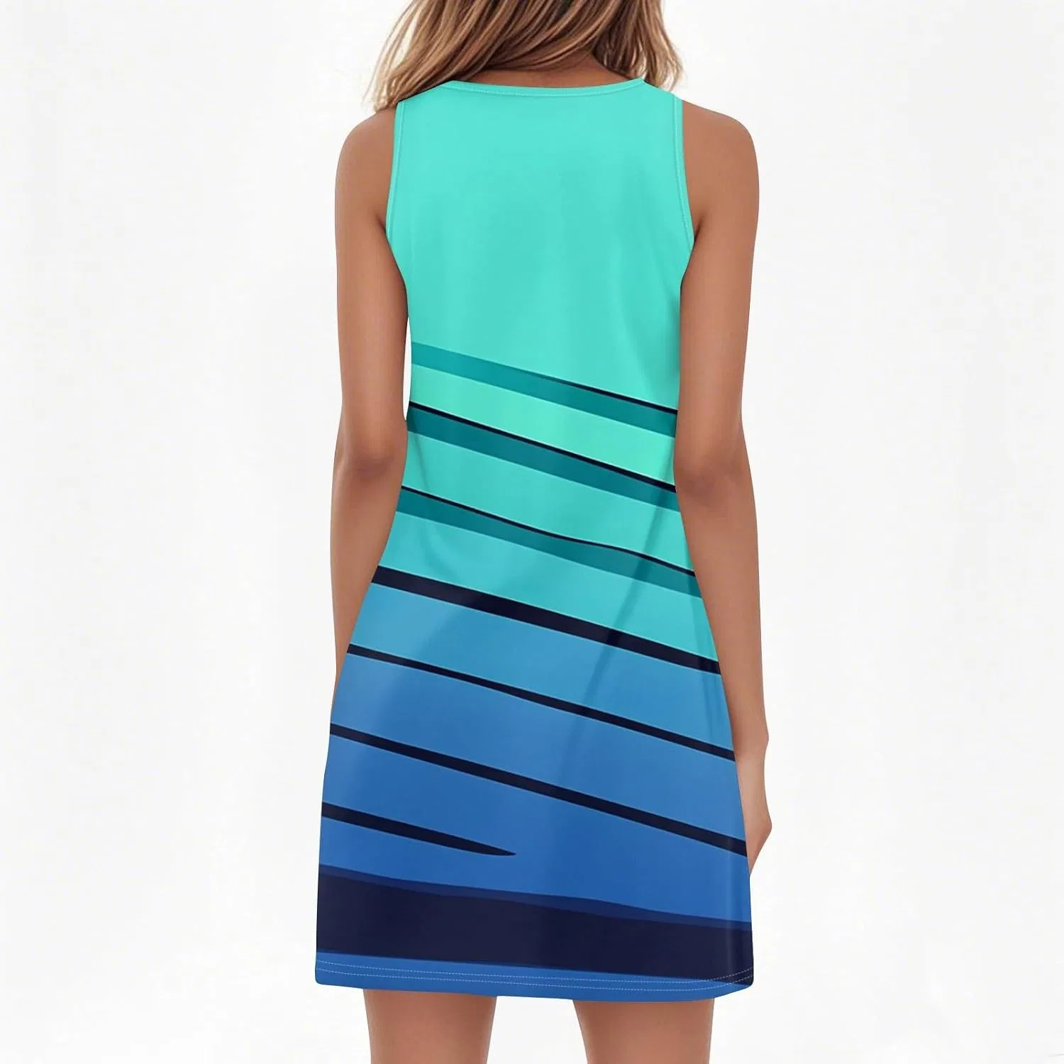 Женское летнее платье с V-образным вырезом Sundress, Cyan — фото 2
