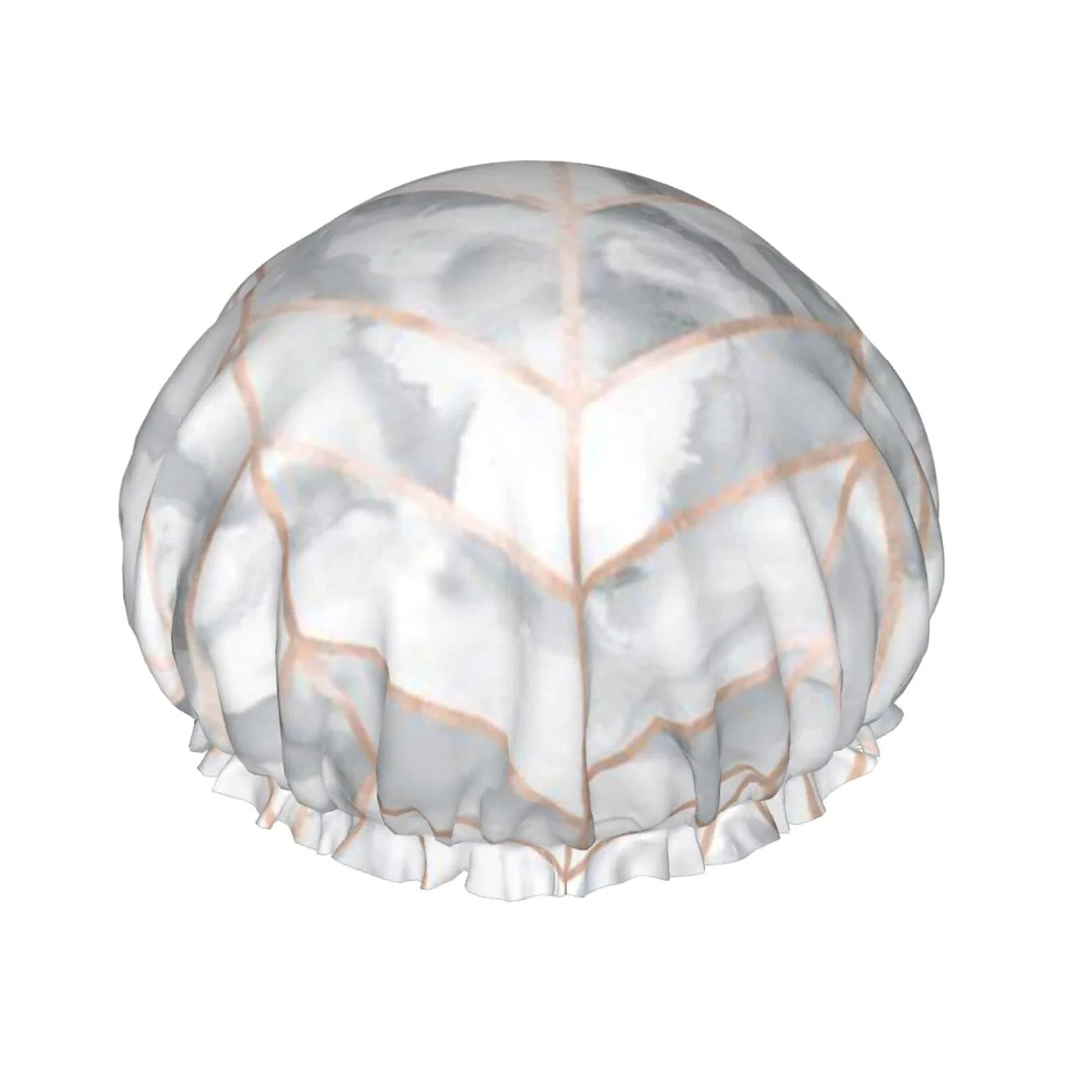 Шапочка для душа Elastic Multipurpose, Oudrspo, Marble Herringbone Rose Gold Plated Design