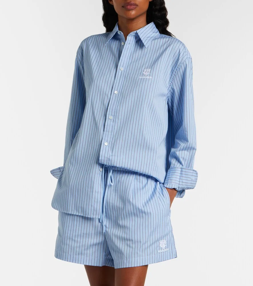 Хлопковая полосатая рубашка Wimbledon Polo Ralph Lauren, синий — фото 2