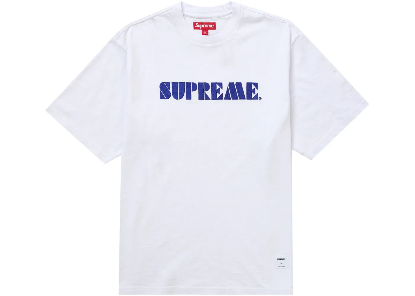 Мужская футболка с вышивкой Supreme Stencil Supreme, White