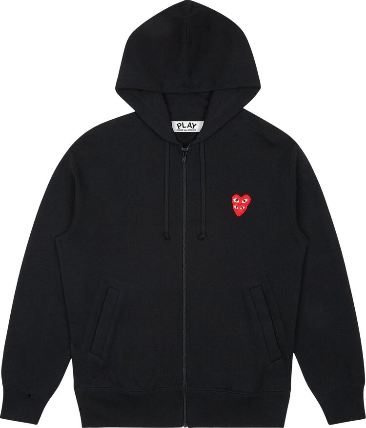 

Толстовка Comme des Garçons PLAY Stacked Heart Hooded Sweatshirt 'Black', черный