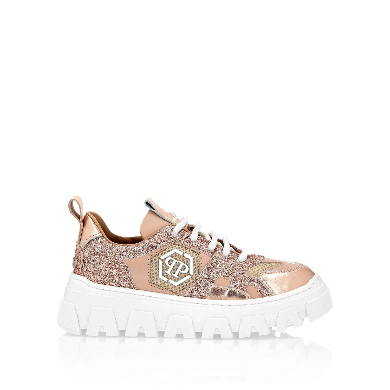 Детские кроссовки с шестиугольным эмблемой PHILIPP PLEIN, Rose/Pink — фото 3
