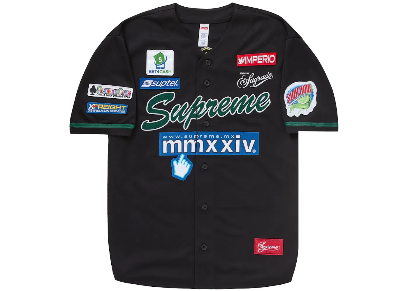 Мужская бейсбольная футболка с принтом Jersey Supreme, Black
