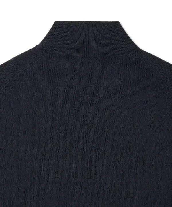 Свитер с четверть-застежкой, хлопковый, Polo Ralph Lauren, темно-синий — фото 4