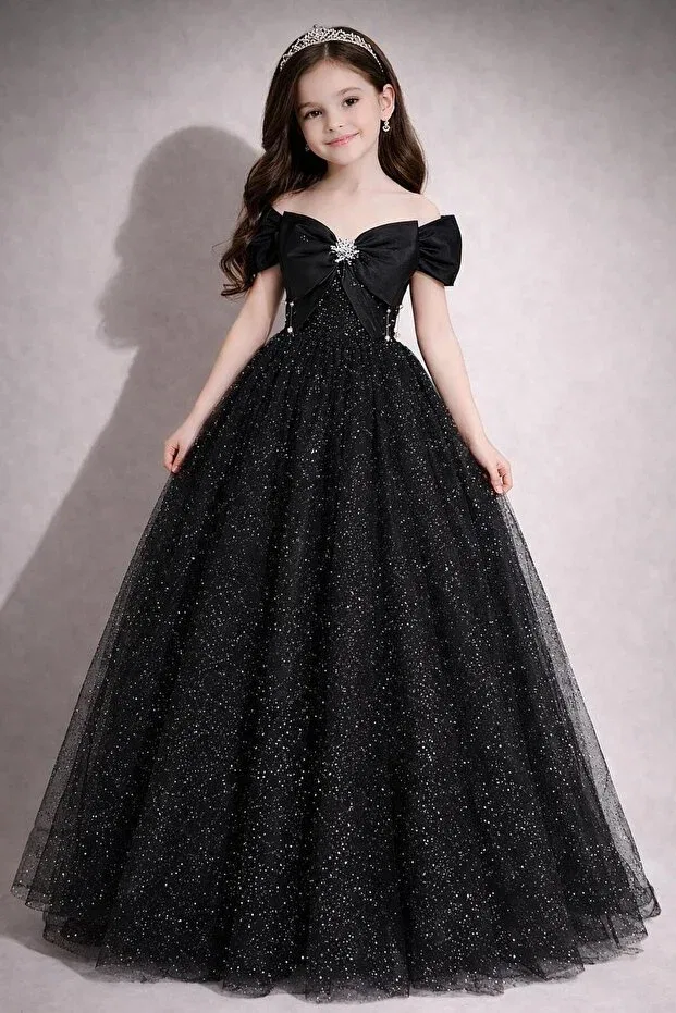 Детское платье для девочек с длинным рукавом Fkb For Kids Baby, Black
